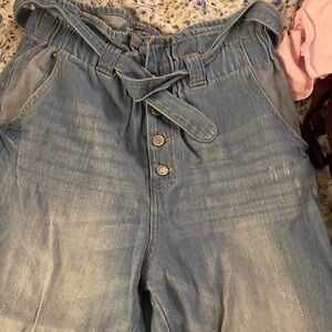 Wax Jean High Rise cinch waist vintage style Light Blue Denim